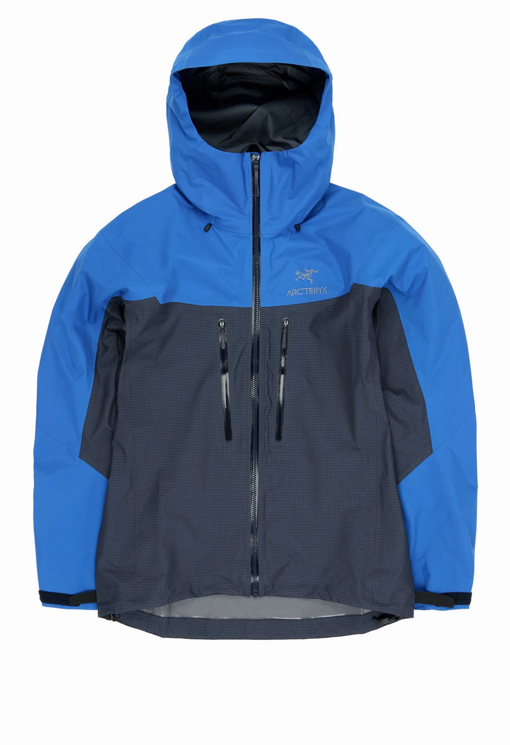 Arc'teryx Men's Alpha Jacket - Black Sapphire / Vitality Structured Casual Fit Abrasion Resistant Panels