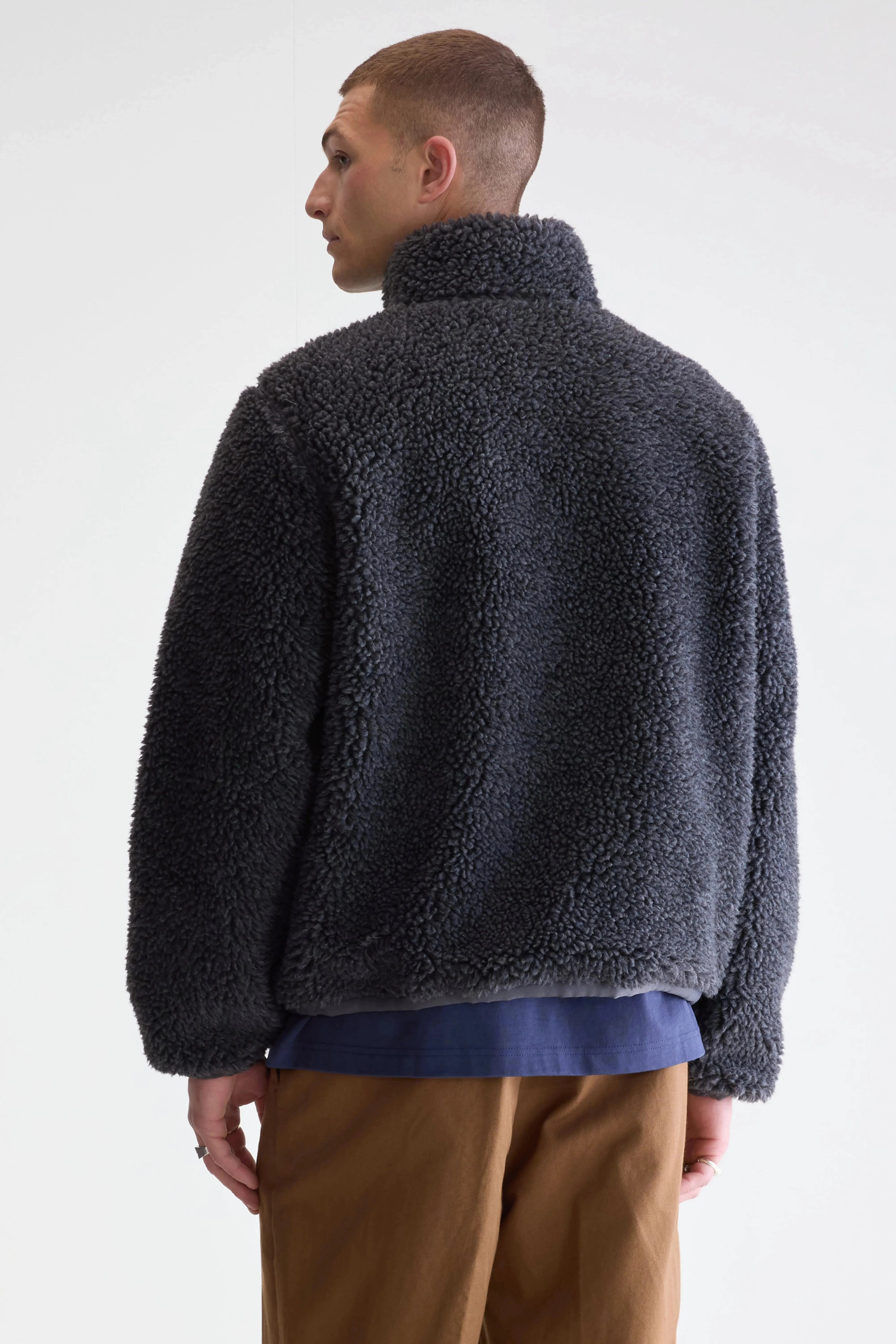 Lounge Style quick dry Jeremy zip-up teddy sweatshirt (252 / M / CHARCOAL)