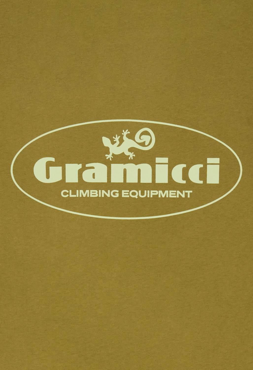 Gramicci Men's Climbing Equipment T-Shirt - Green Tubular Knit Structure