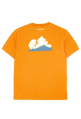Montbell Men's Pear Skin Cotton Natsu Kumo T-Shirt - Orange Trendy Vibes Wear