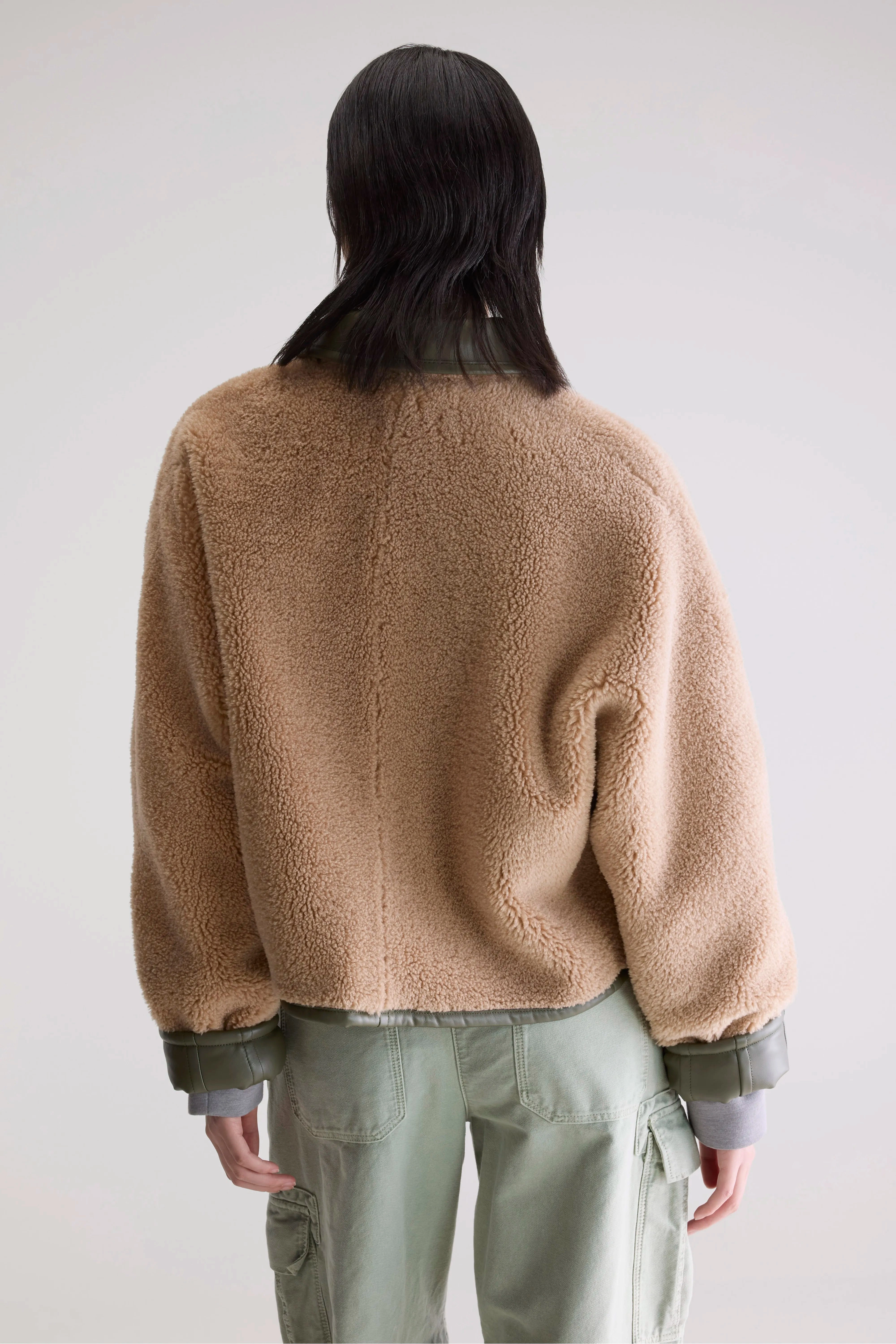 Teflon coating Josh faux leather jacket (252 / W / SAGE)