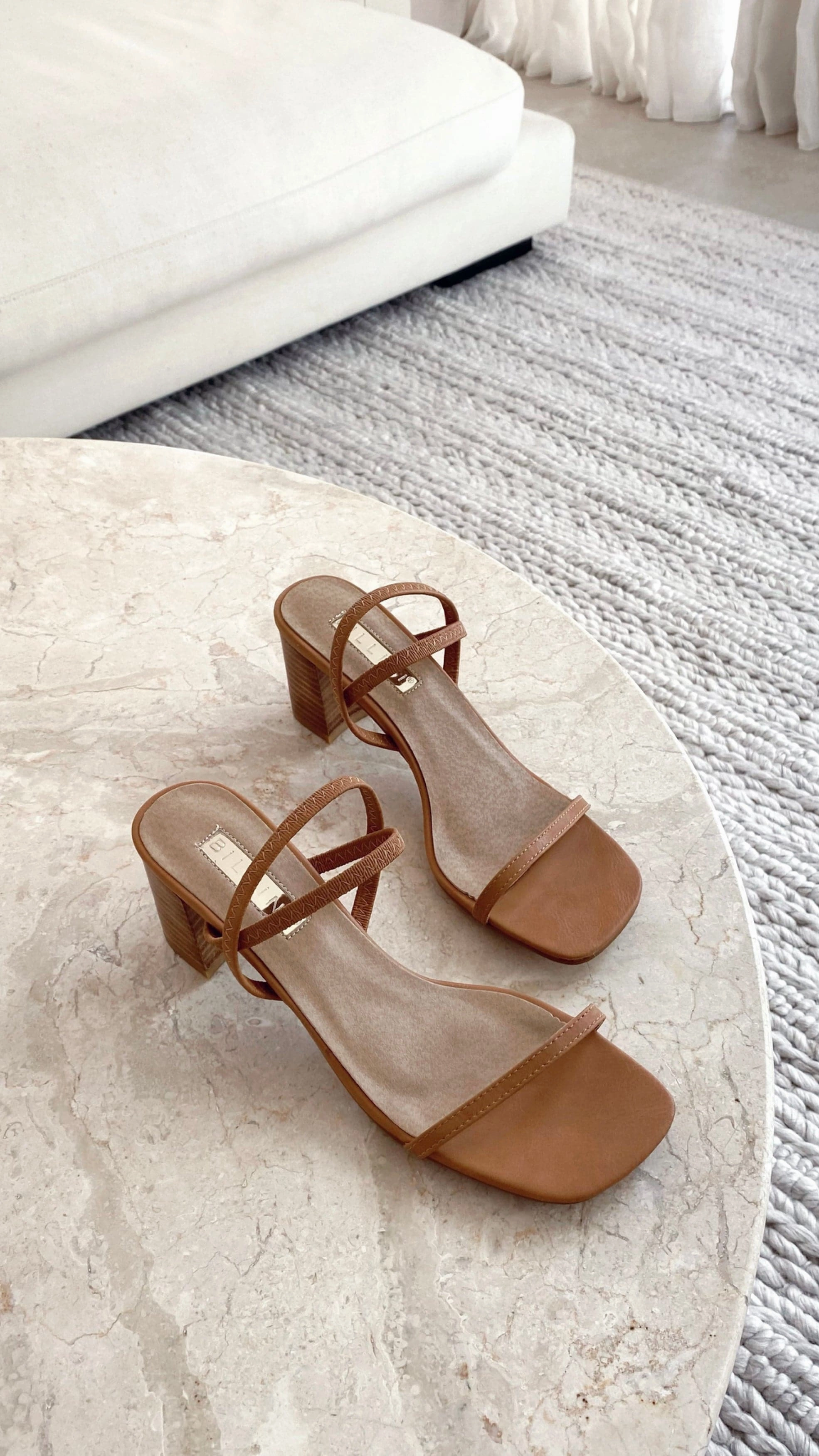 Sleek Line Balton Mule Heel - Sugar Brown / Natural