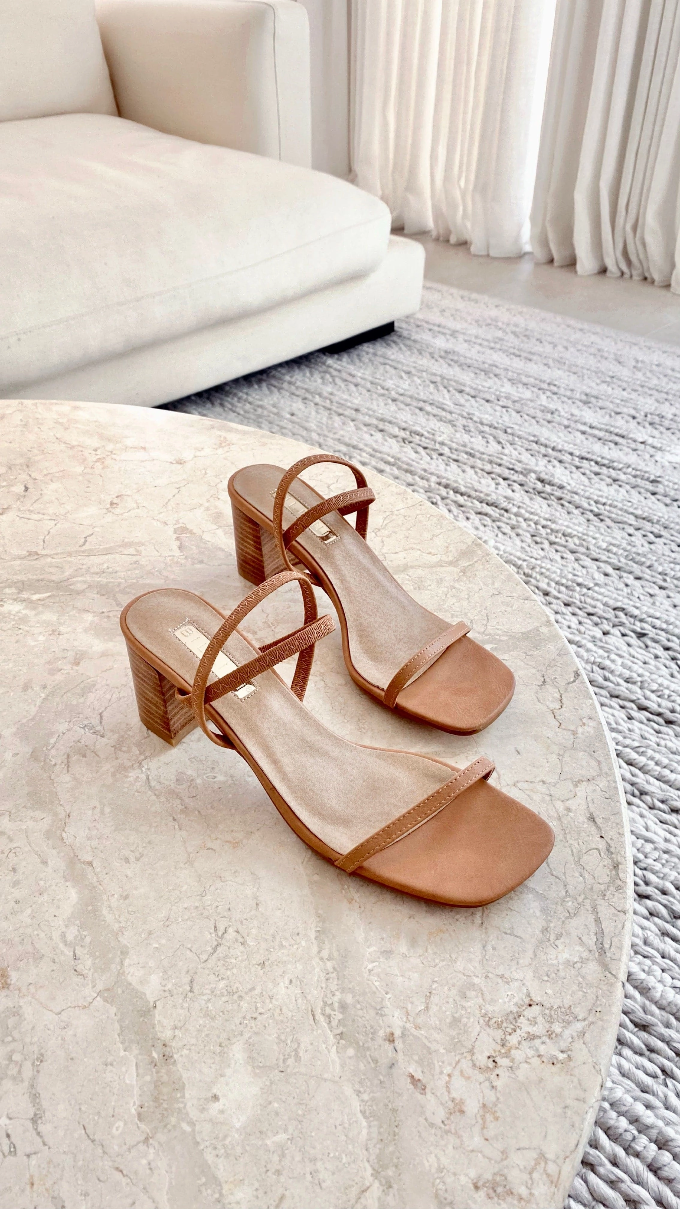 Balton Mule Heel - Sugar Brown / Natural High Heel Glamorous Boots