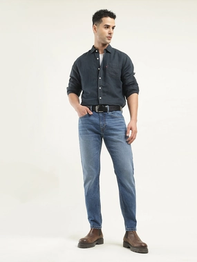 Men's 512 Indigo Slim Tapered Fit Mid Rise Jeans Comfy Streetwear Fan Music Event