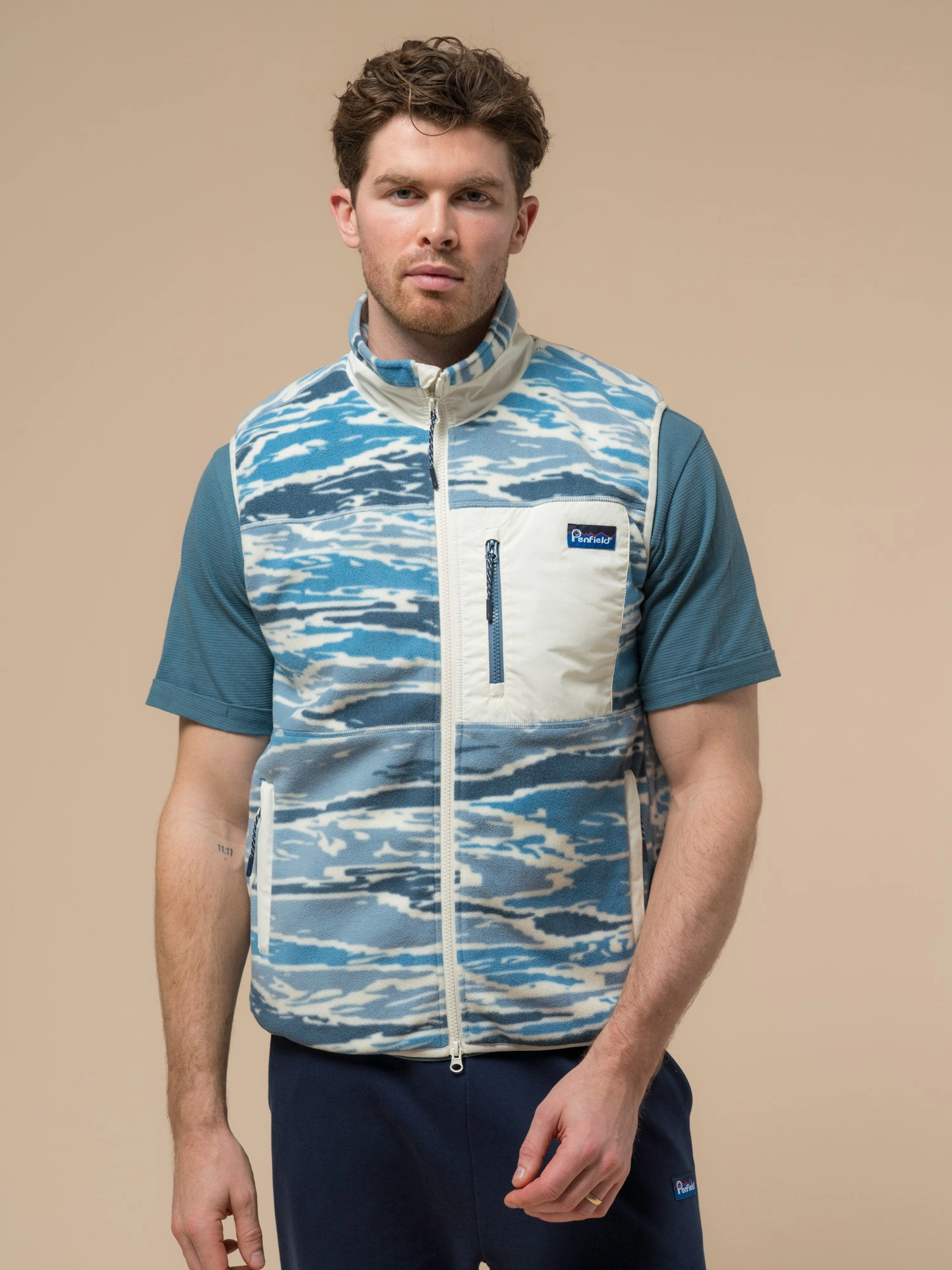 Bay Jacquard Microfleece Vest in Blue Fusion Weather Proof