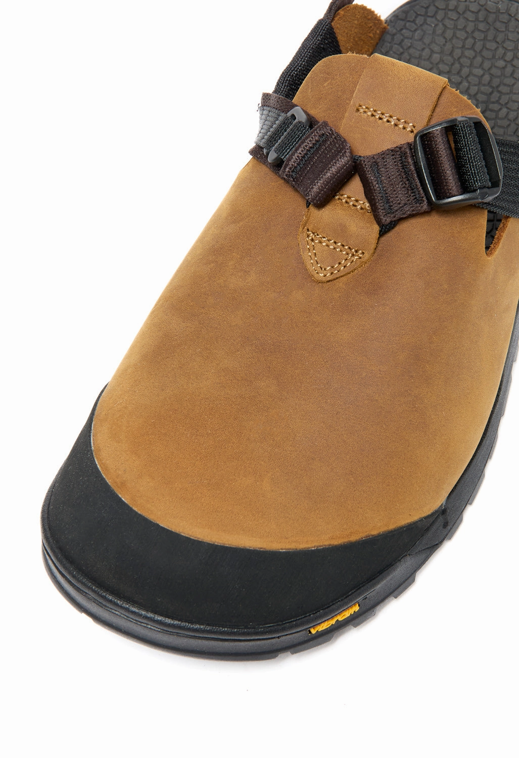 Bedrock Sandals Mountain Clog - Brown Nubuck Leather Impact Diffusion ethnic touch