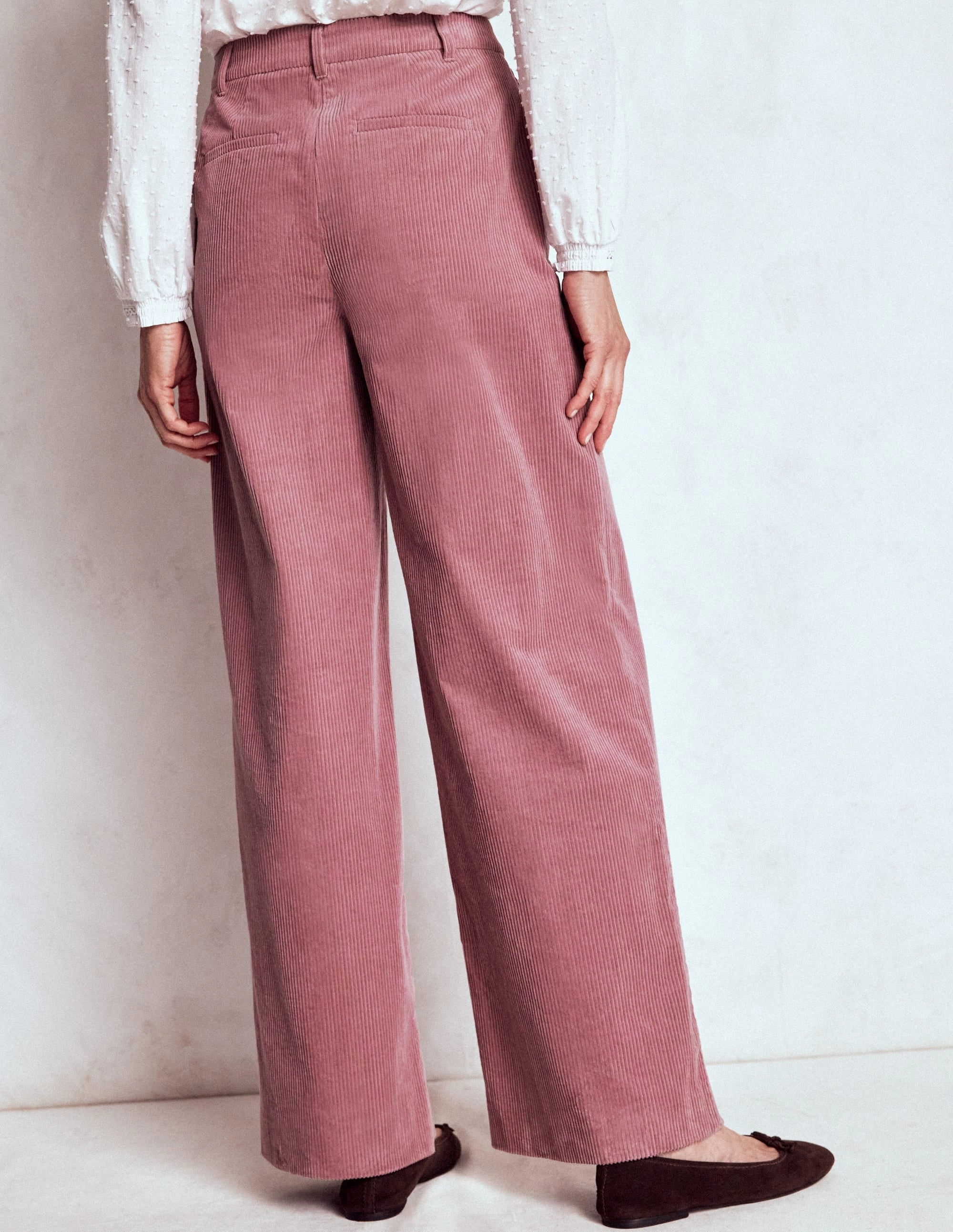 Belgravia Cord Trousers-Blushing Rose Sporty Vibe