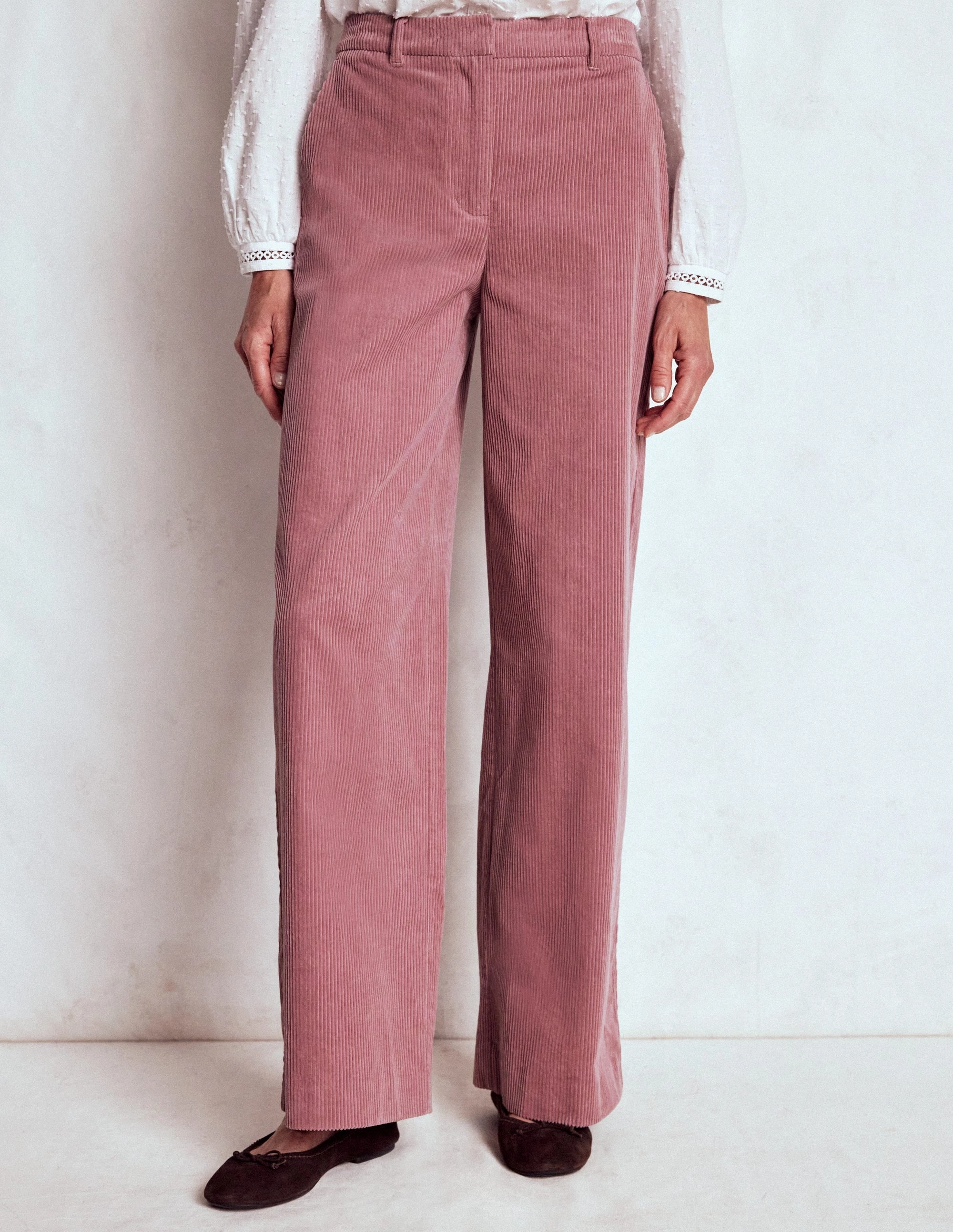 Layered Protection All Day Wear Comfort Belgravia Cord Trousers-Blushing Rose