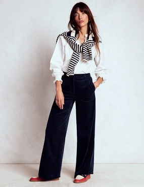 Wide fit Belgravia Cord Trousers-Navy