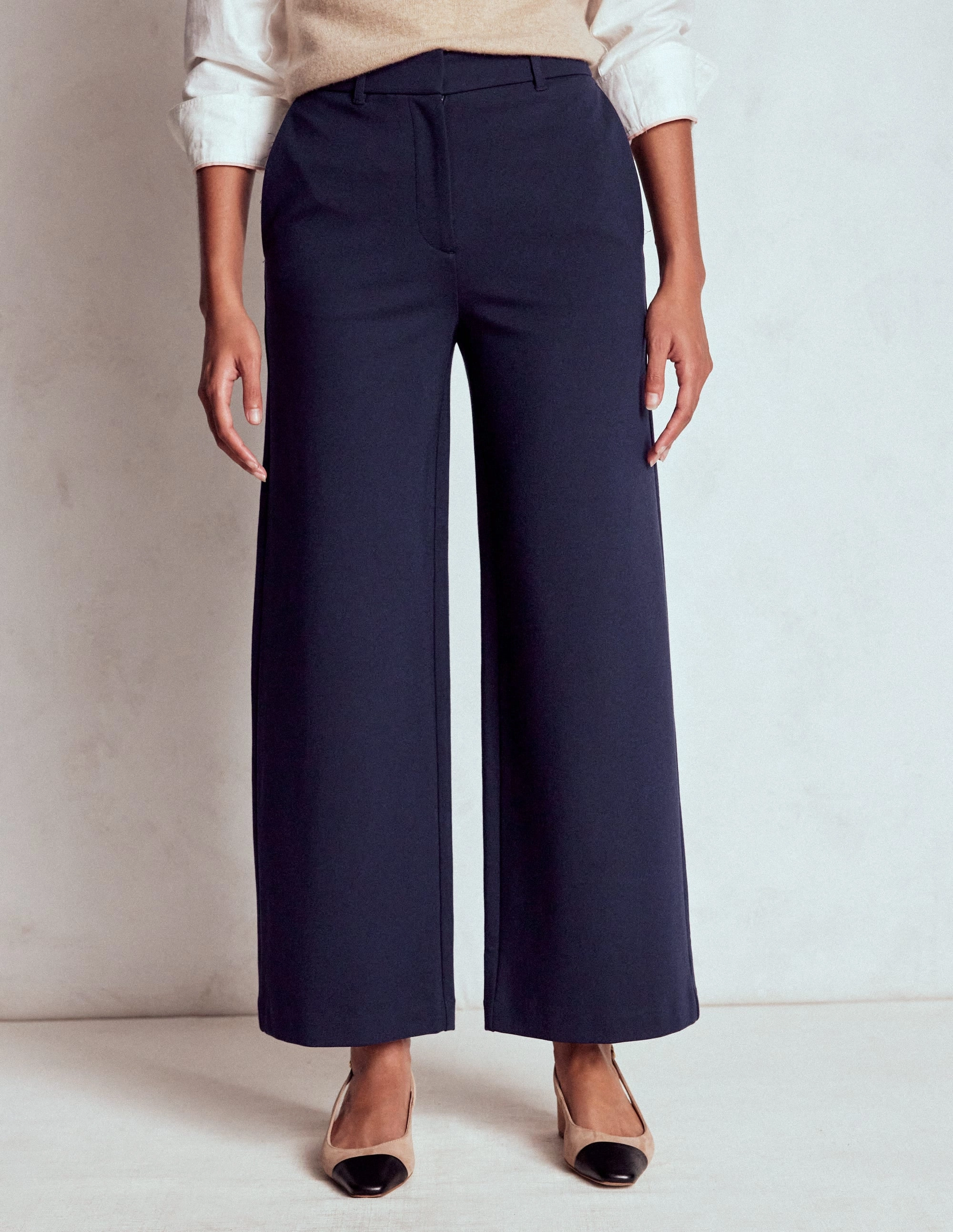 Cozy Comfort Belgravia Ponte Crop Trousers-Navy