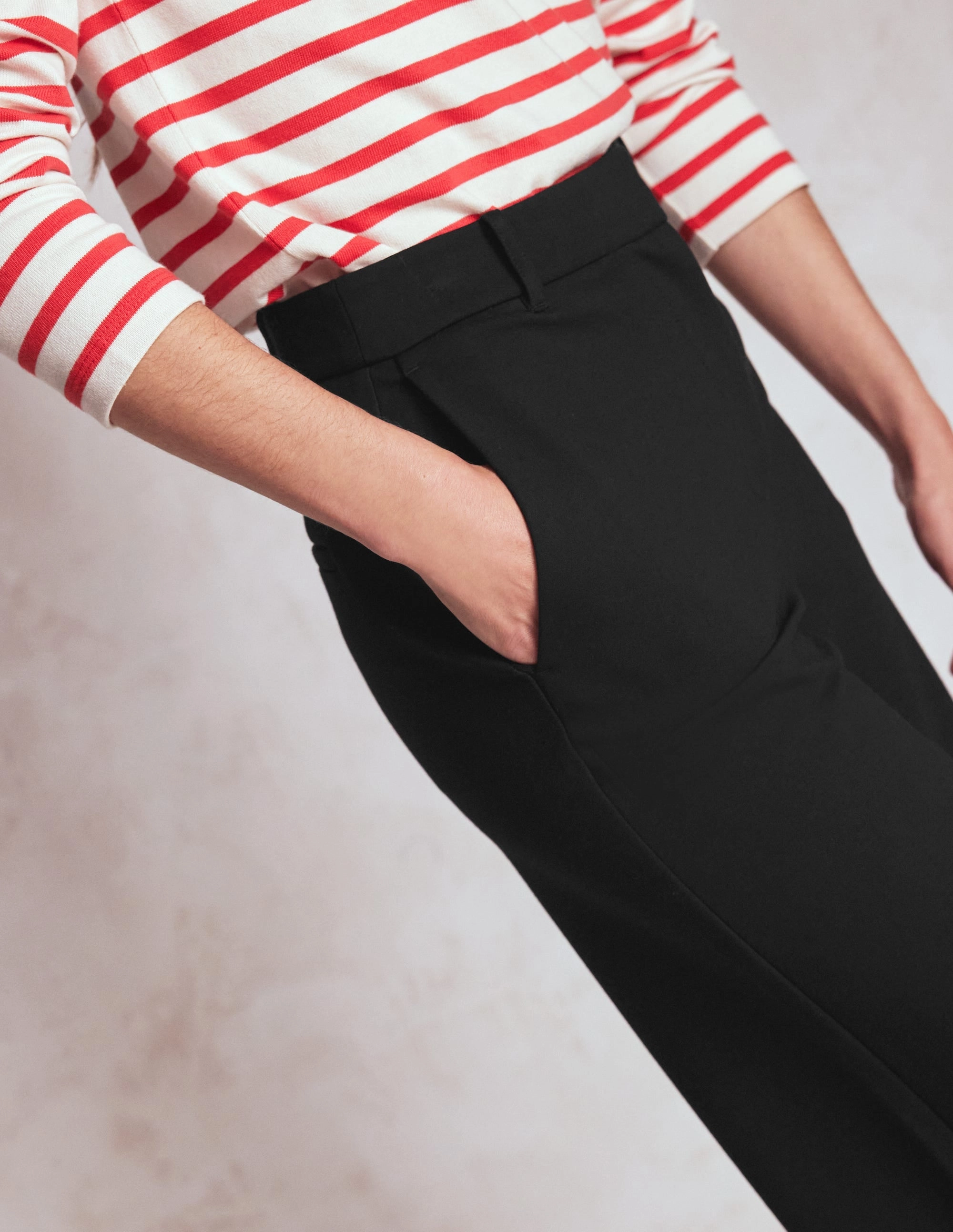 Multi Use Reflective Trim Options Belgravia Ponte Trousers-Black