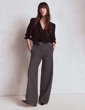 No Ride Fit Casual Layer Fit Belgravia Ponte Trousers-Charcoal Grey