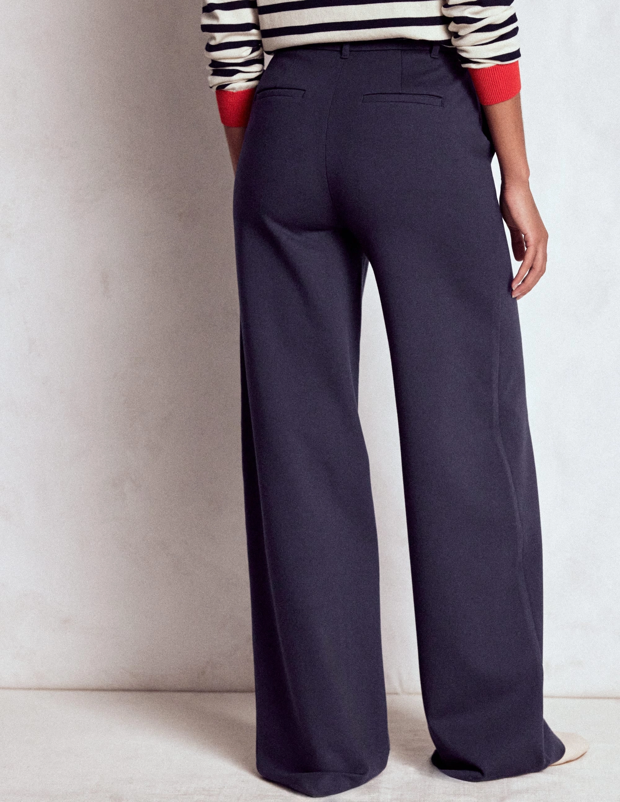 Quick Comfort Anti Static Fabric Belgravia Ponte Trousers-Navy