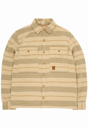 Micro Perforated Texture wrinkle free Topo Designs Men's Mountain Shirt Jacket - Sahara Stripe Multi