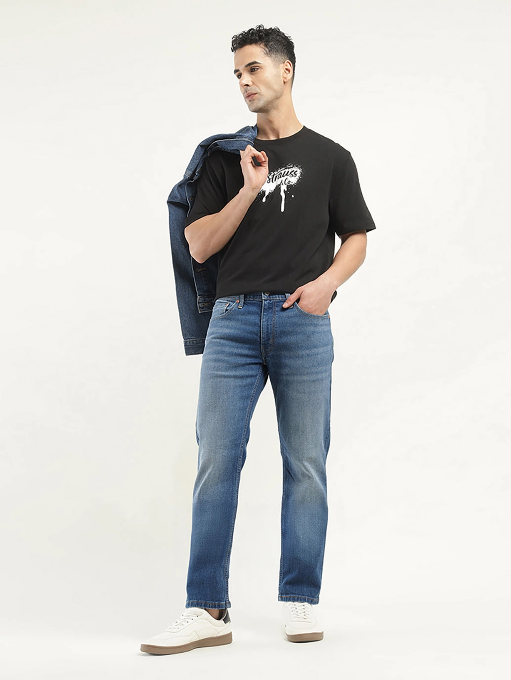 Men's 511 Dark Blue Slim Fit Mid Rise Jeans Traveler Gear Smart Casual Easy Fit