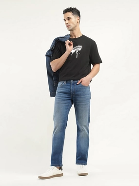 Men's 511 Dark Blue Slim Fit Mid Rise Jeans Traveler Gear Smart Casual Easy Fit