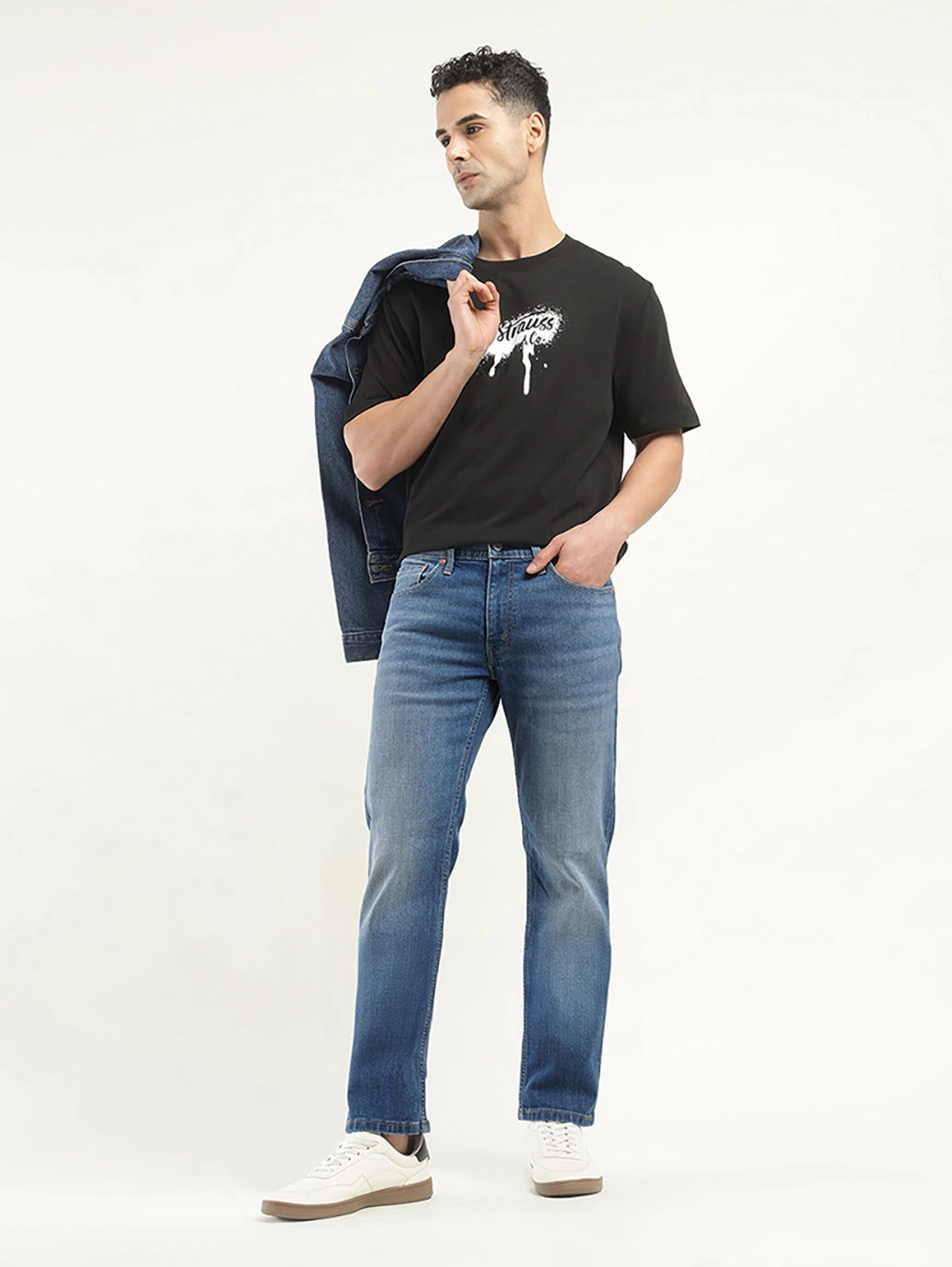 Men's 511 Dark Blue Slim Fit Mid Rise Jeans No Gap Waistband