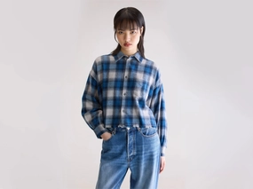 Quick Release Cuffs Kraft cropped shirt (252 / W / CHECK A)