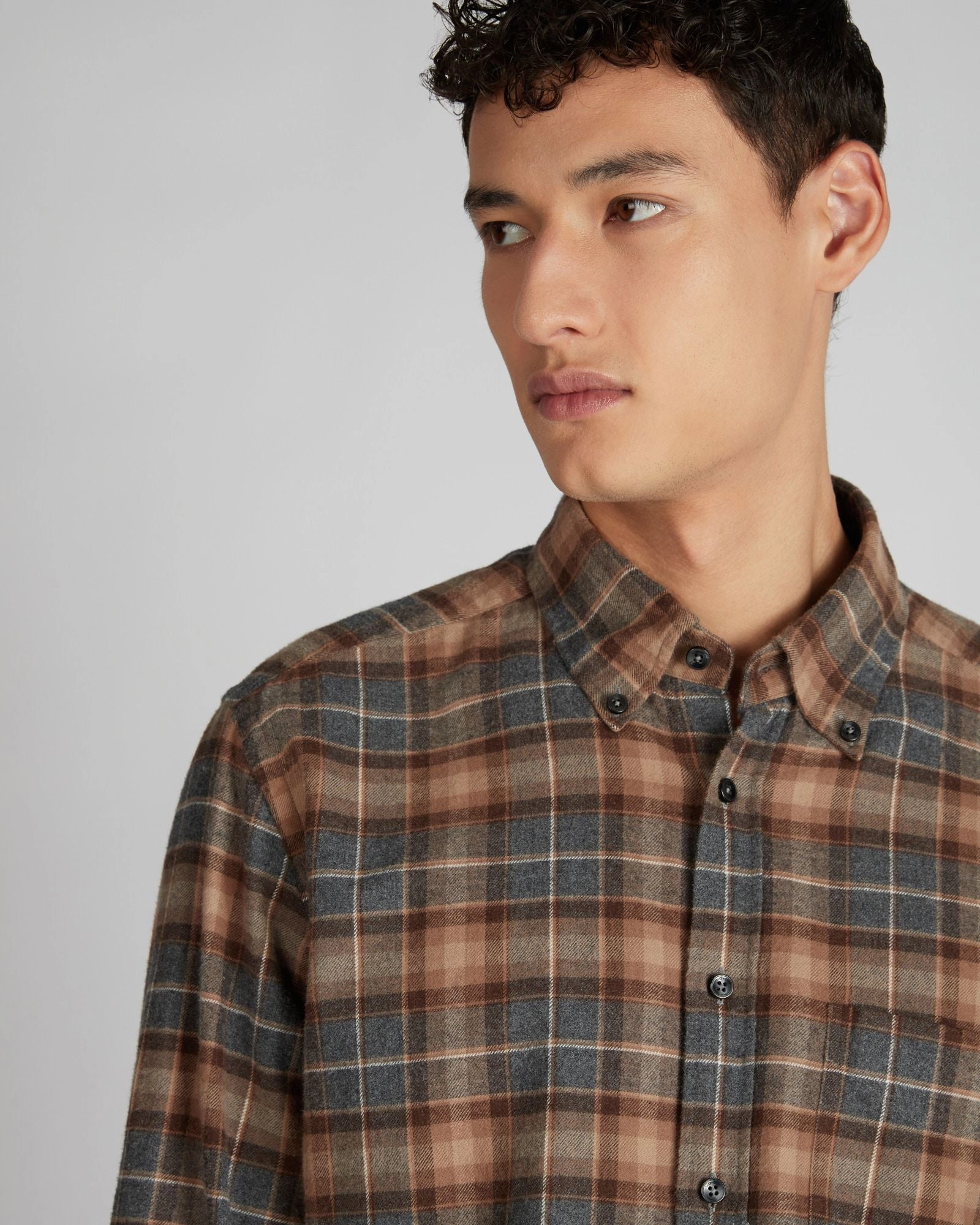 Business Meeting Regular fit cotton flannel shirt