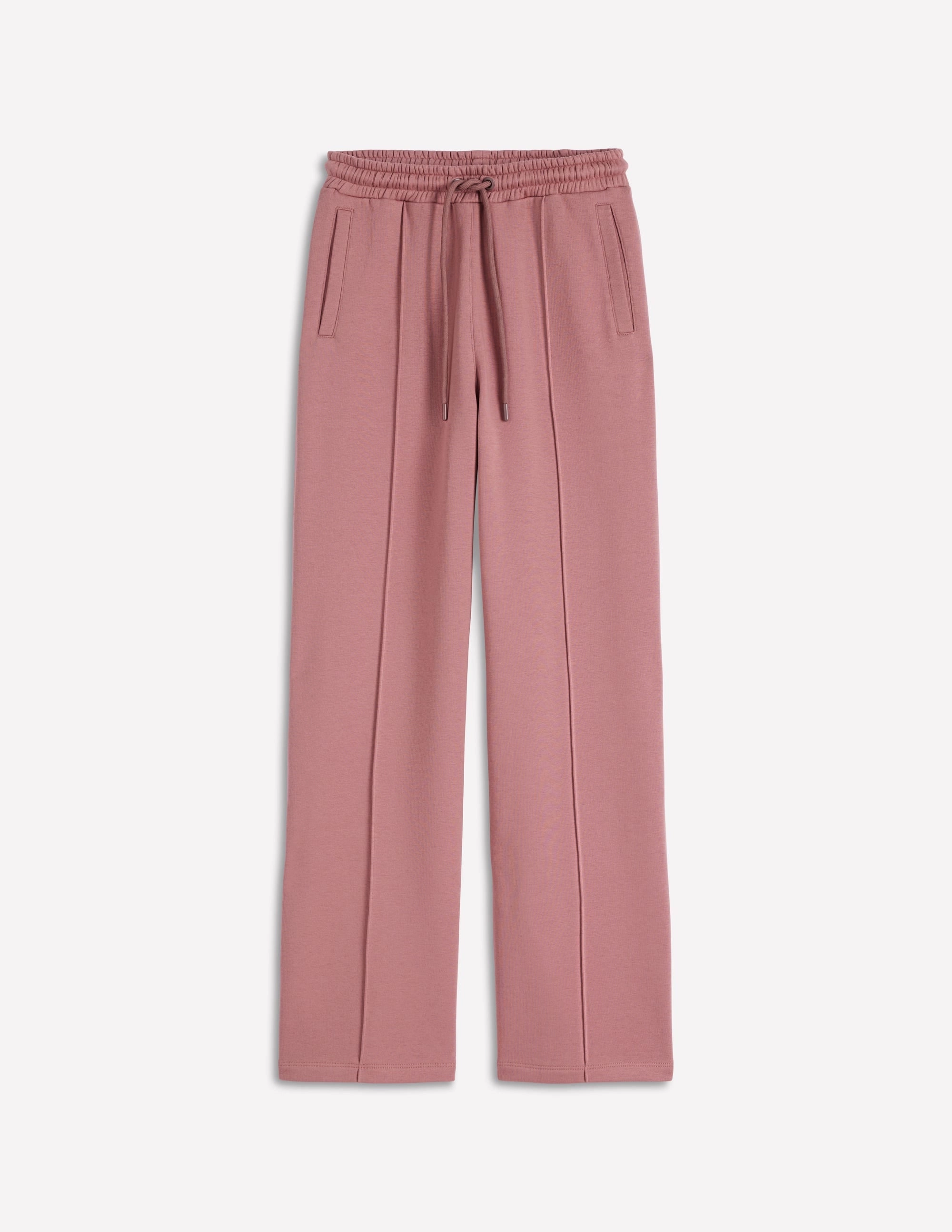Chilly Day Wear Wide Leg Joggers-Blushing Rose
