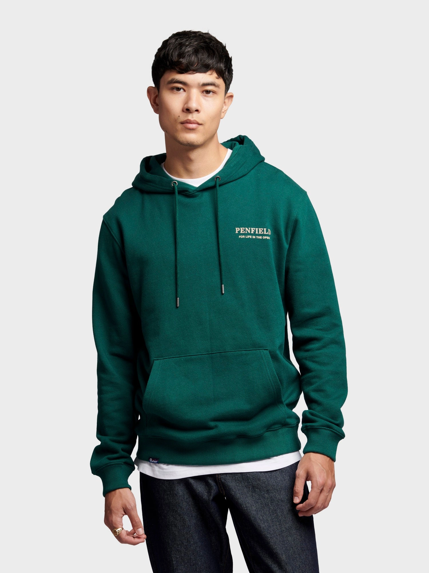 product party ready excitement Penfield Mens Black Bear Hoodie in June Bug