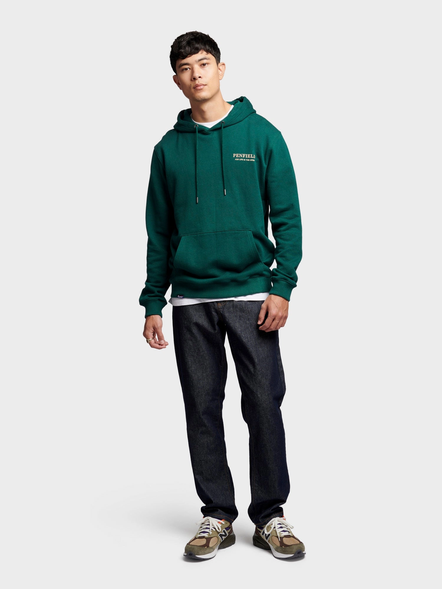 Penfield Mens Black Bear Hoodie in June Bug product jewelry adornment Lounge Style