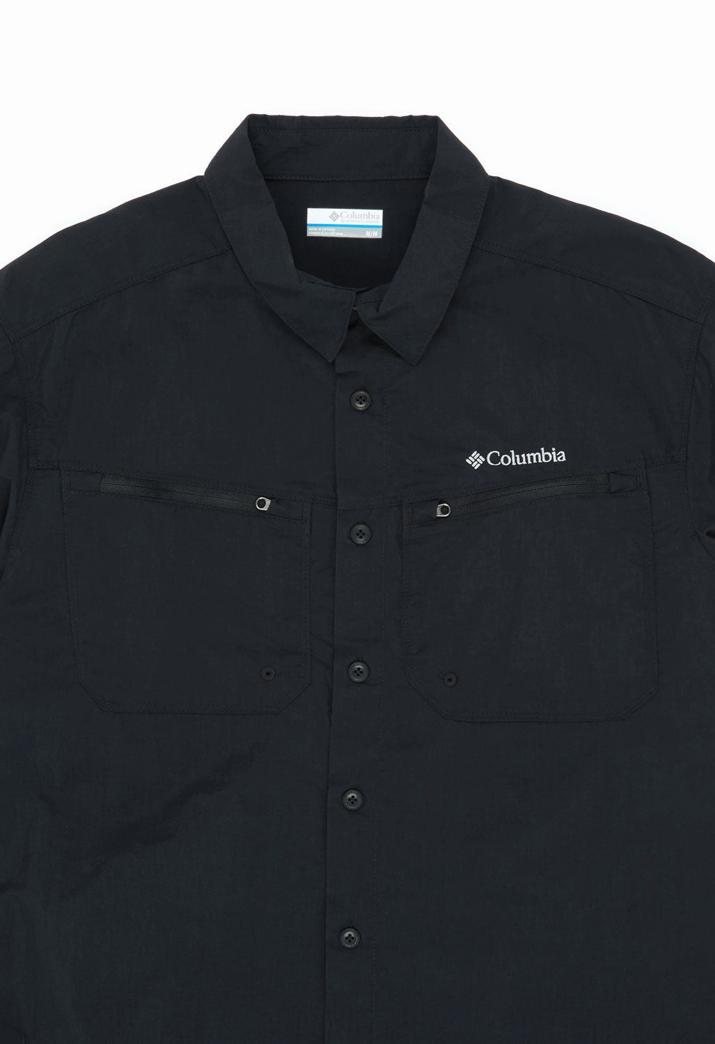 Tagless label Classy Detail Columbia Men's Mountaindale Short Sleeve Shirt - Black