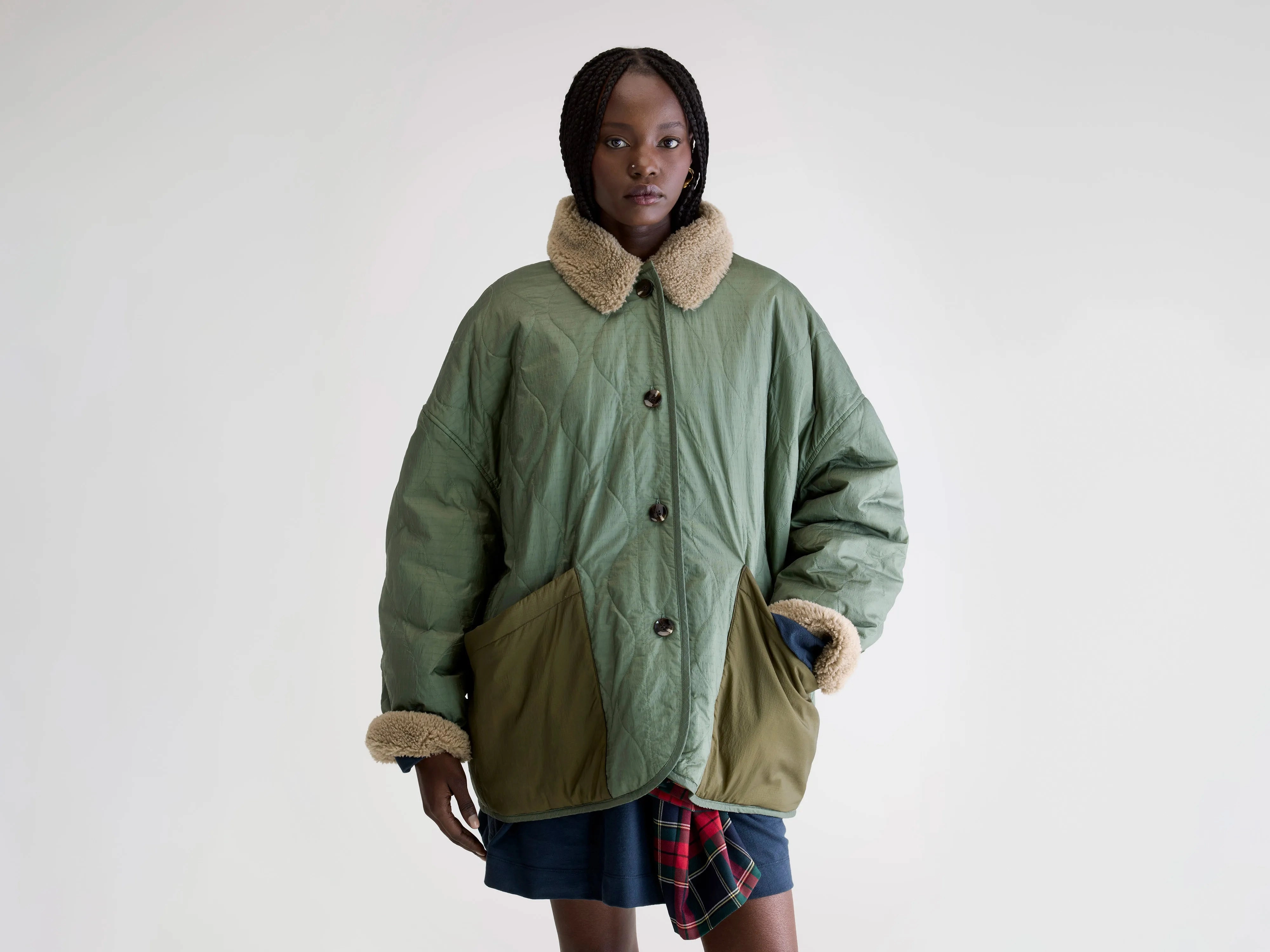 stain resistant coating AdjustableCuffs Hampton teddy jacket (252 / W / EUCALYPTUS)