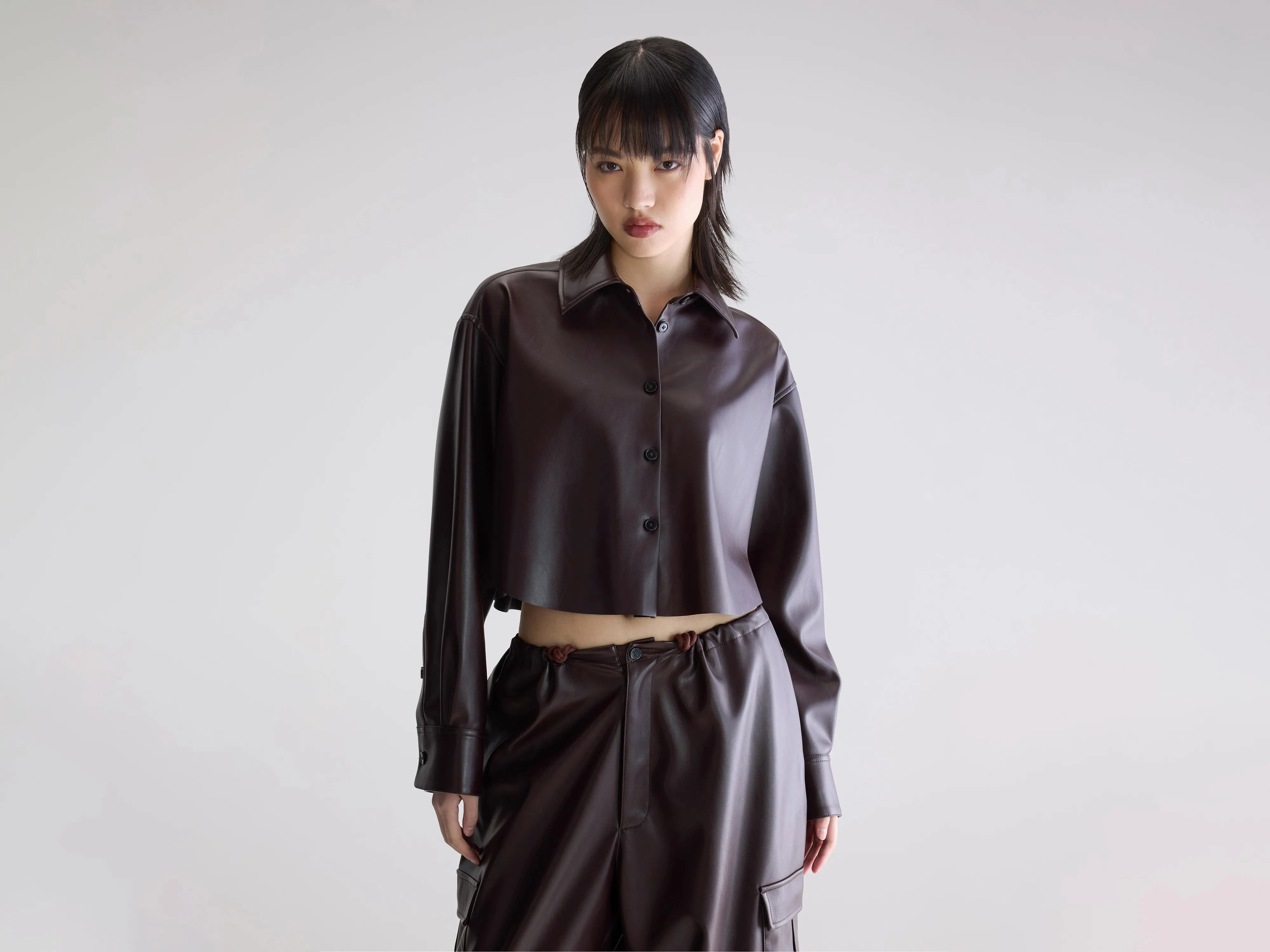 Johann faux leather shirt (252 / W / EBENE) Indoor Comfort