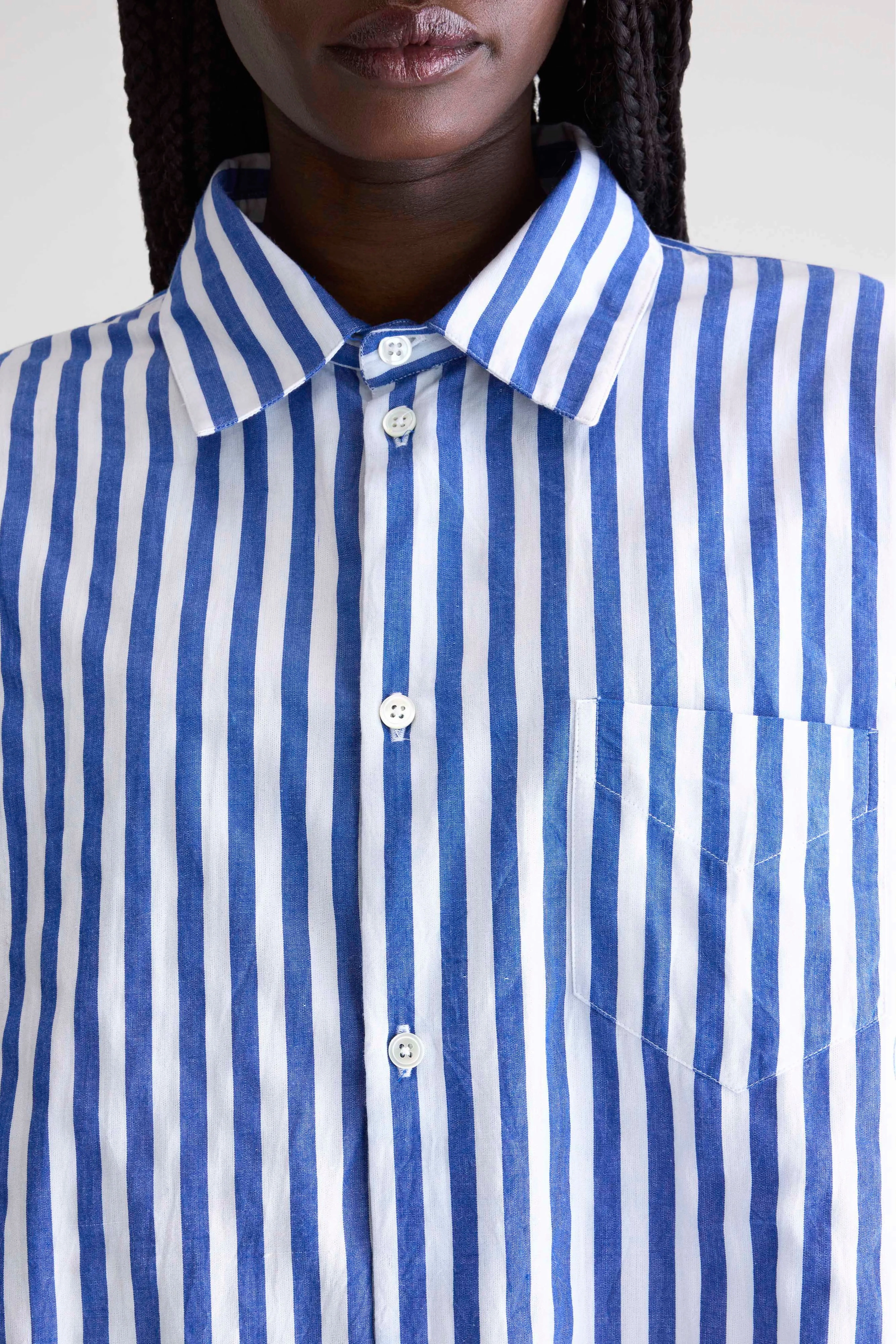 Kraft cropped poplin shirt (252 / W / STRIPE A) Relaxed Comfort