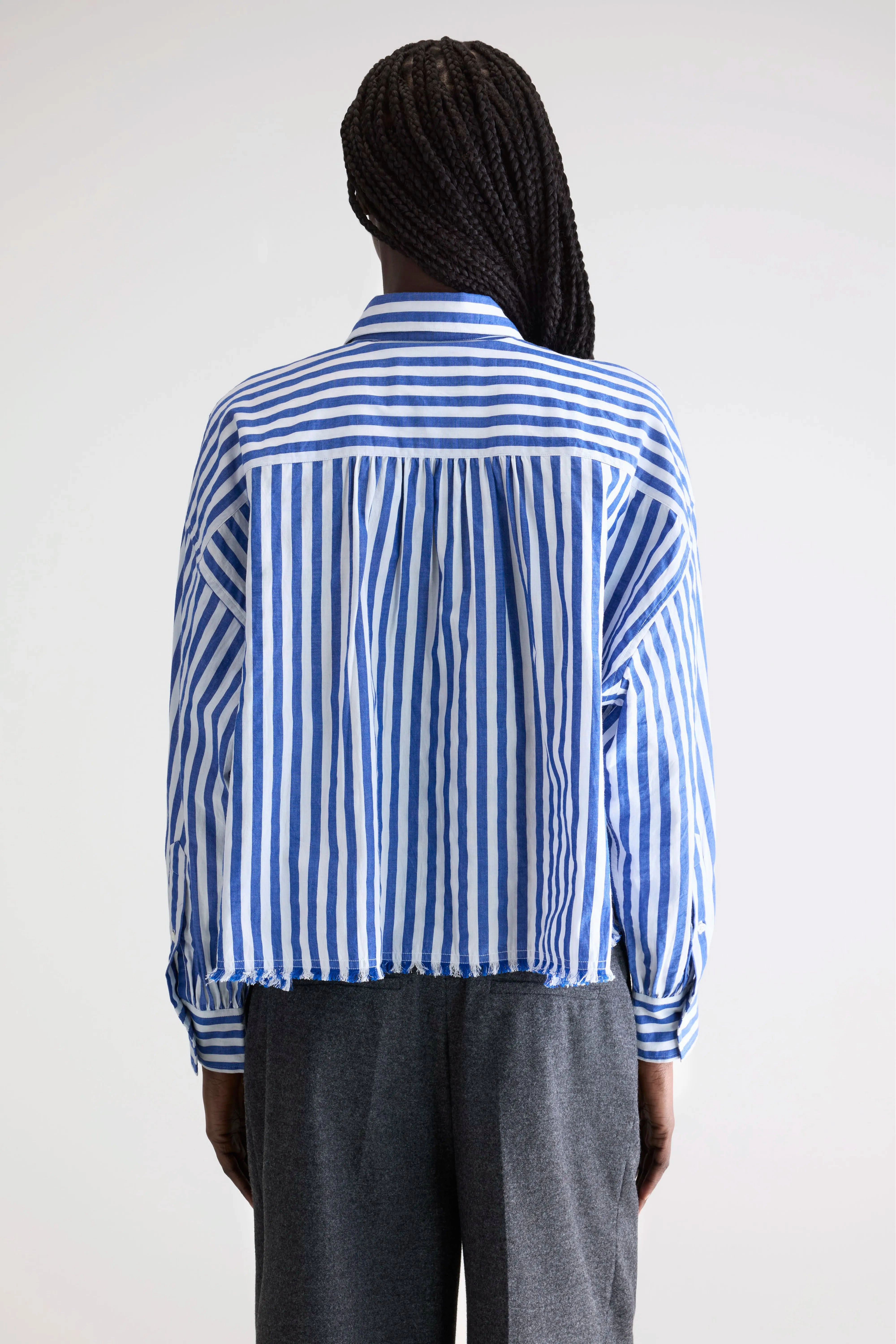 Kraft cropped poplin shirt (252 / W / STRIPE A) Trendy designs