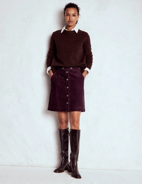 Stylist Pick Outfit Mood Cecelia Cord Skirt-Deep Aubergine