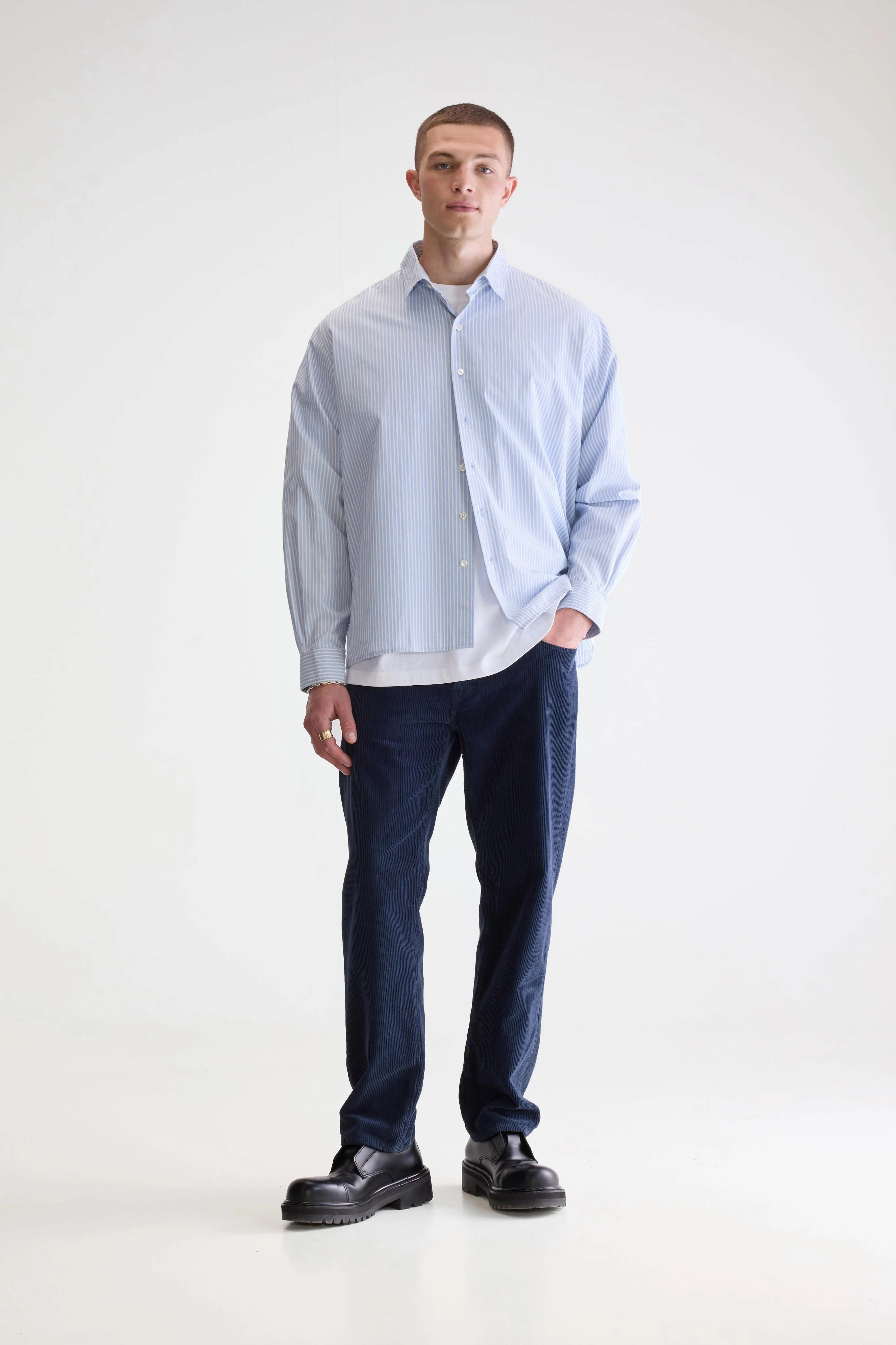 Gollie relaxed shirt (252 / M / STRIPE W) Trendy Look Smart Appearance