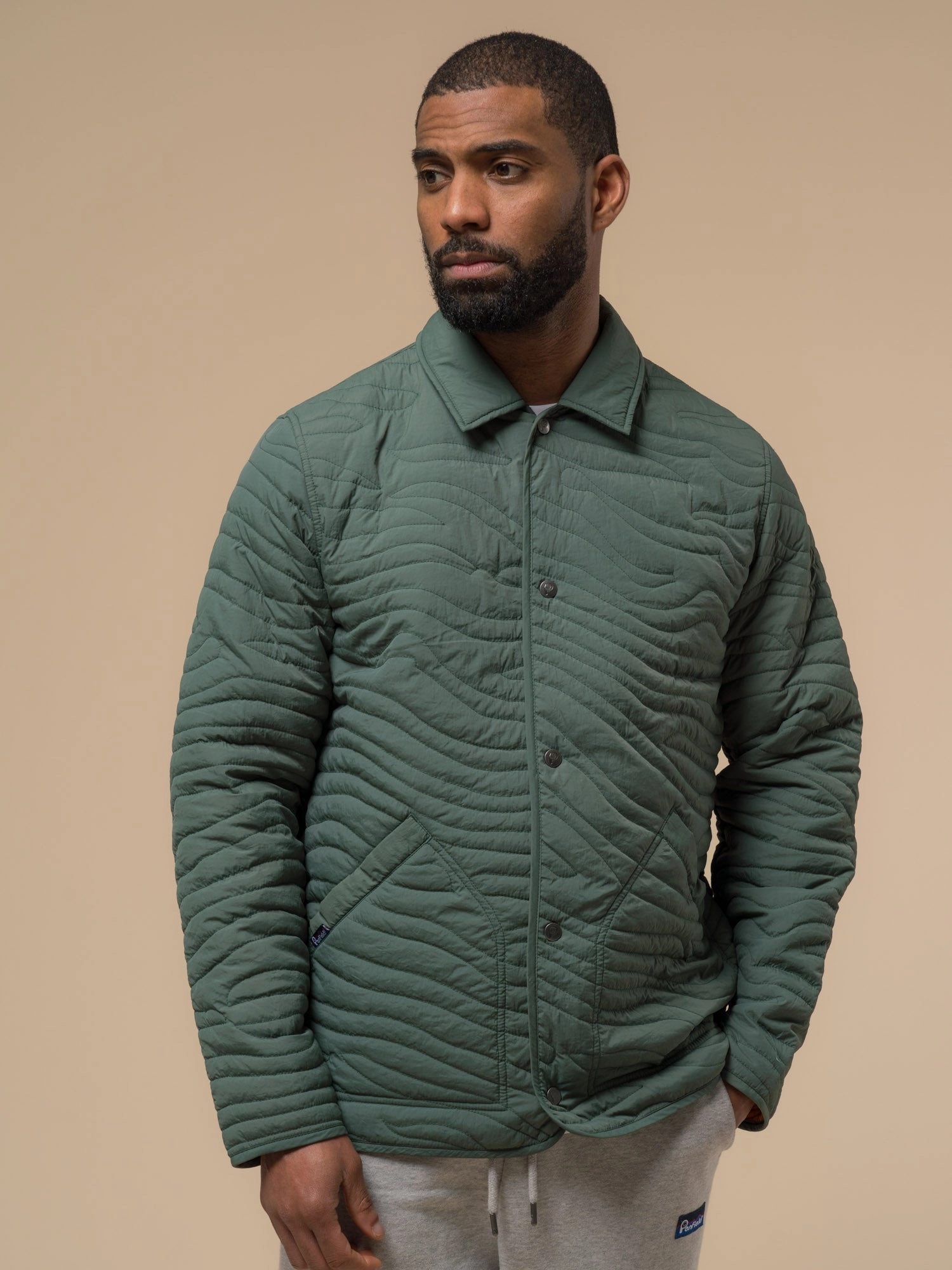 Breathable Technology Faux Fur Collar Cahoon Quilted Jacket in Dark Forest