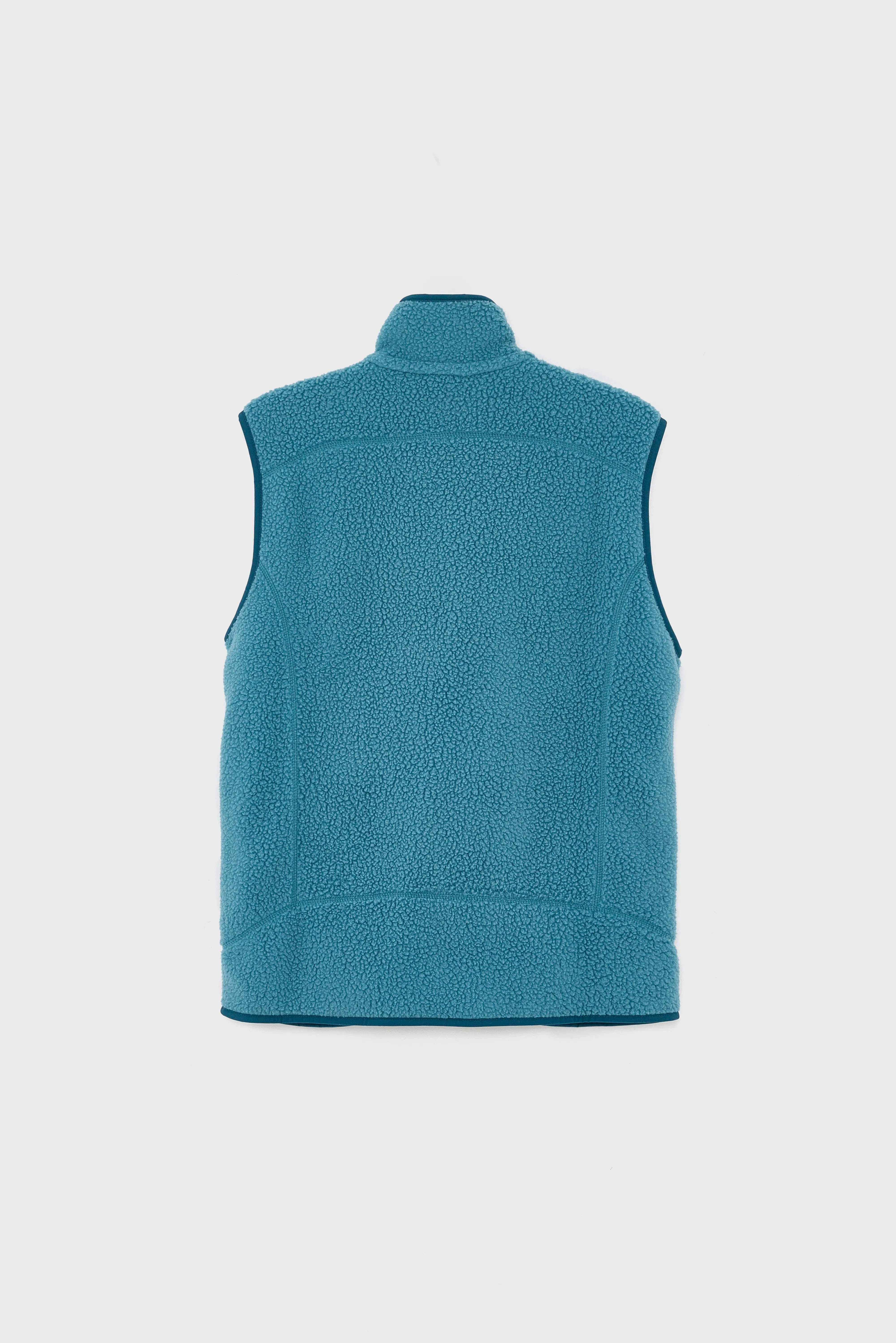 Men's Retro Pile Fleece Vest (251 / M / BLUE) Anti Slip Cuffs Seamless Shoulder Design