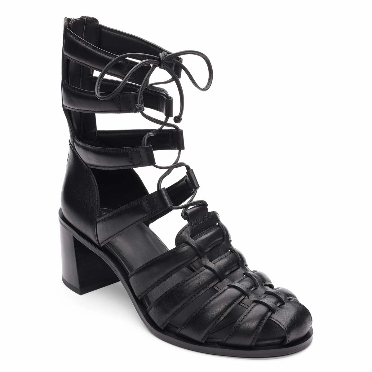 Side Zip Juvia Chunky Heel Gladiator