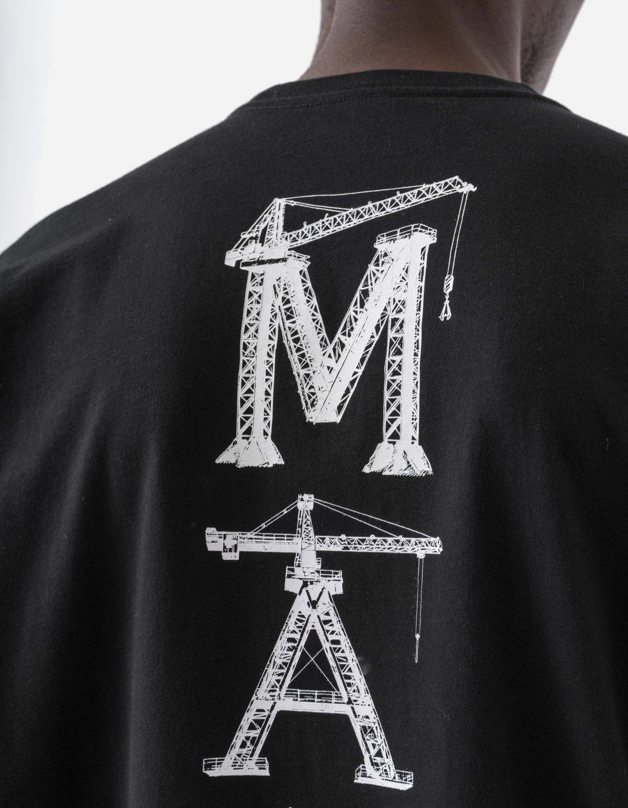 Petal Sleeve Architecture AntiMicrobialLining 1584 Maha Cranes L/S T-Shirt Black