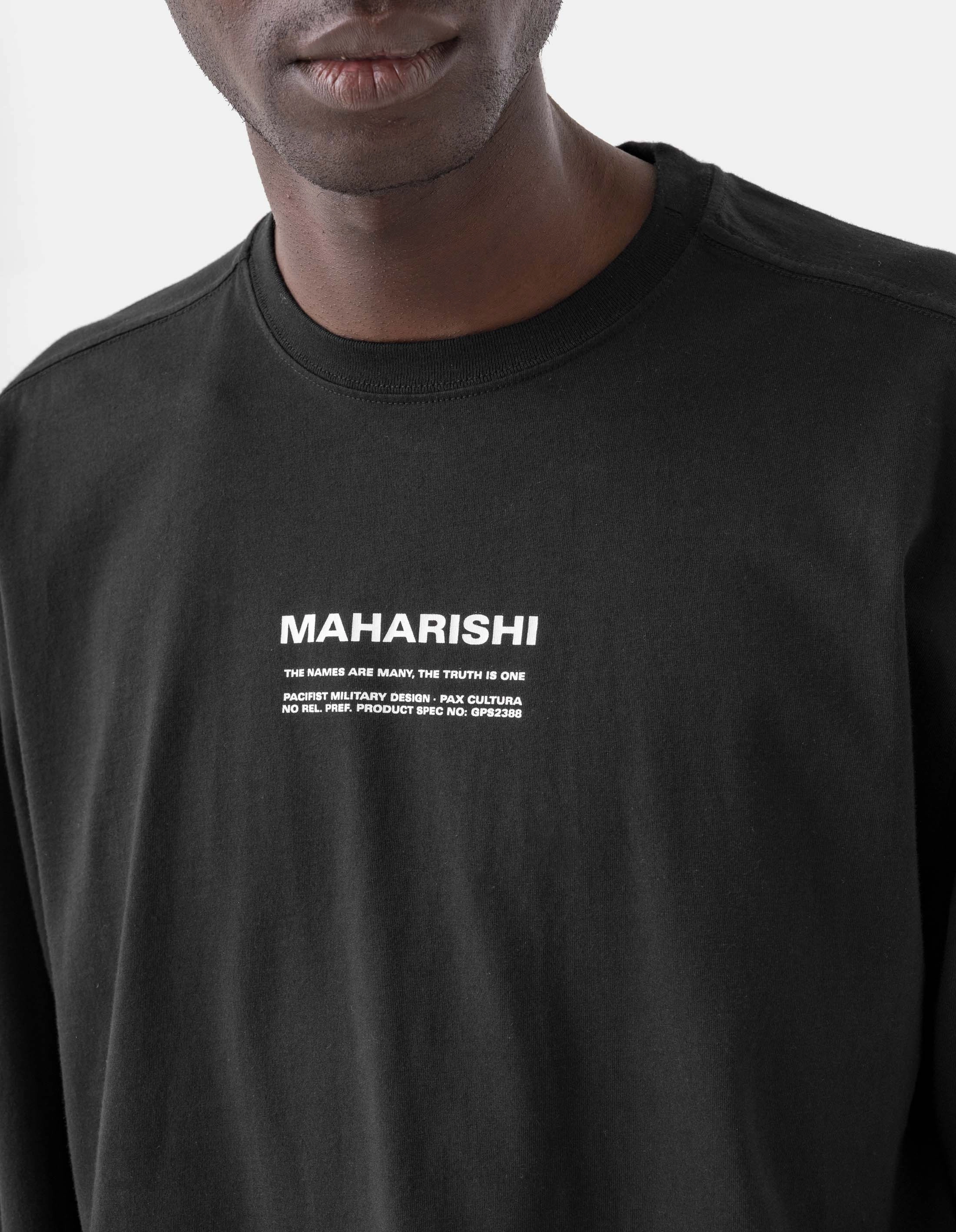 1584 Maha Cranes L/S T-Shirt Black Breathable Construction