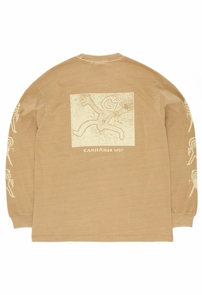 Carhartt WIP Men's Terrestrial T-Shirt - Dusty H Brown / Natural Outdoor Leisure