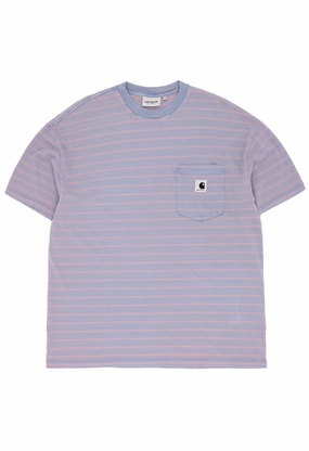 Carhartt WIP Women's Brodina T-Shirt  - Pink Fog Easygoing Wear Minimal Comfort Wear