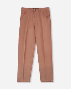 Sleek and Soft breathable panels Carrot-fit cotton herringbone trousers