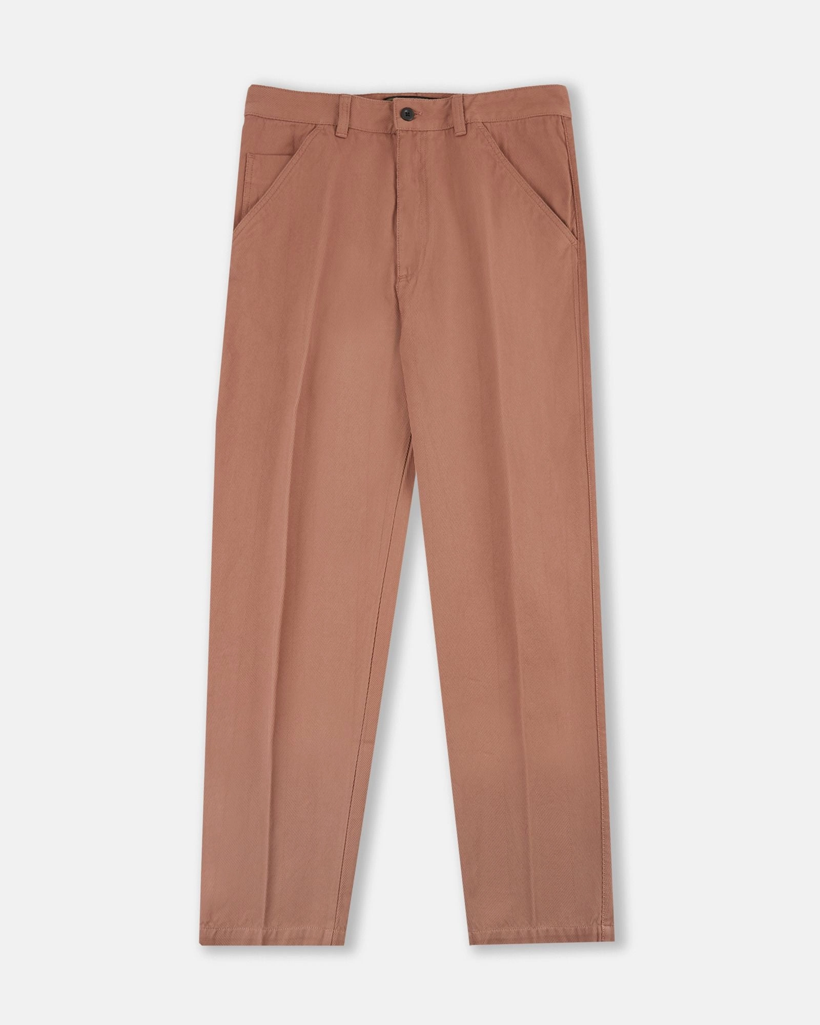 Sleek and Soft breathable panels Carrot-fit cotton herringbone trousers