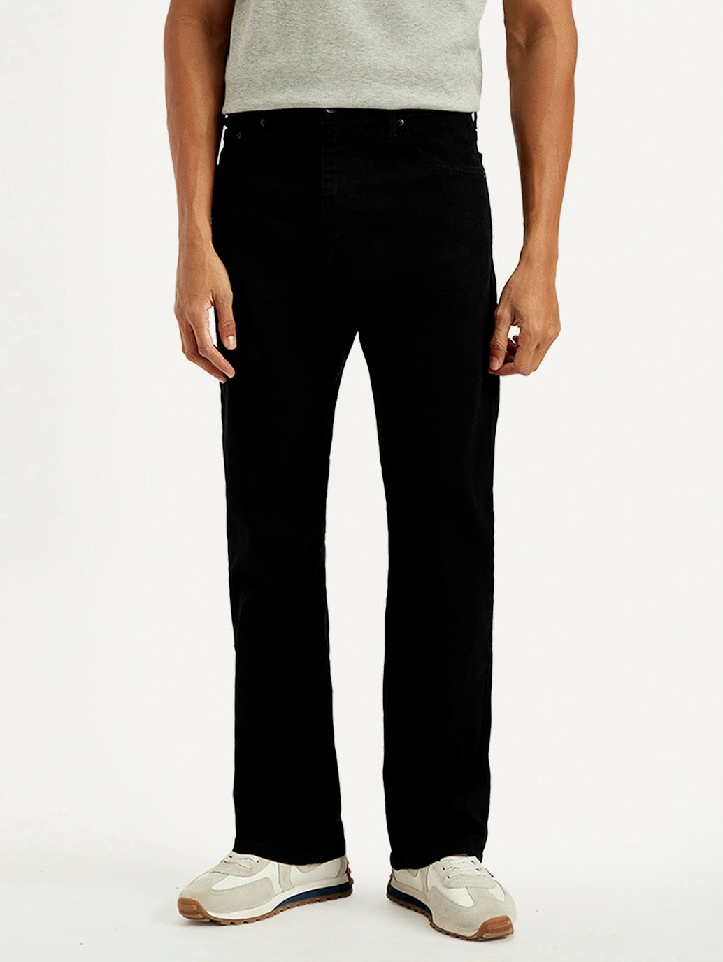 Simple clothing Textured Vibrant Men's 517 Black Bootcut Fit Mid Rise Jeans