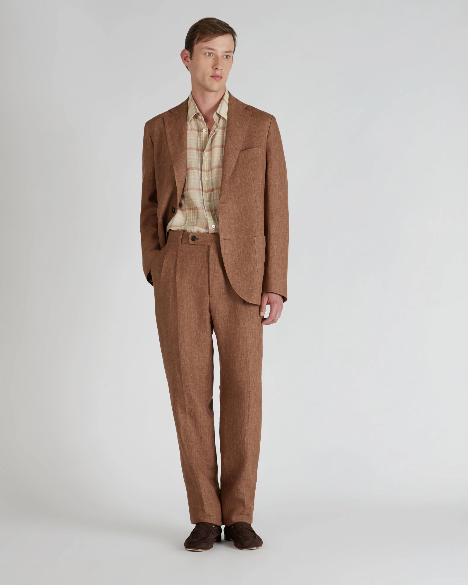 Durable Thread Construction Casual-fit linen shirt