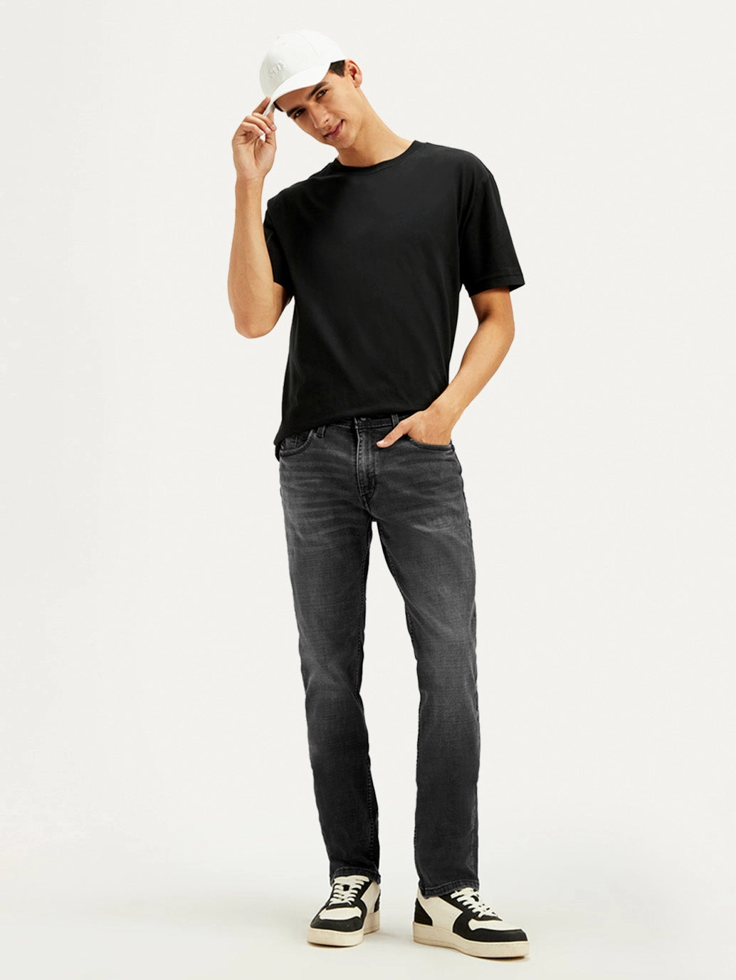 Weekend Getaway Stylish Comfortable Design Men's 511 Charcoal Grey Slim Fit Mid Rise Jeans