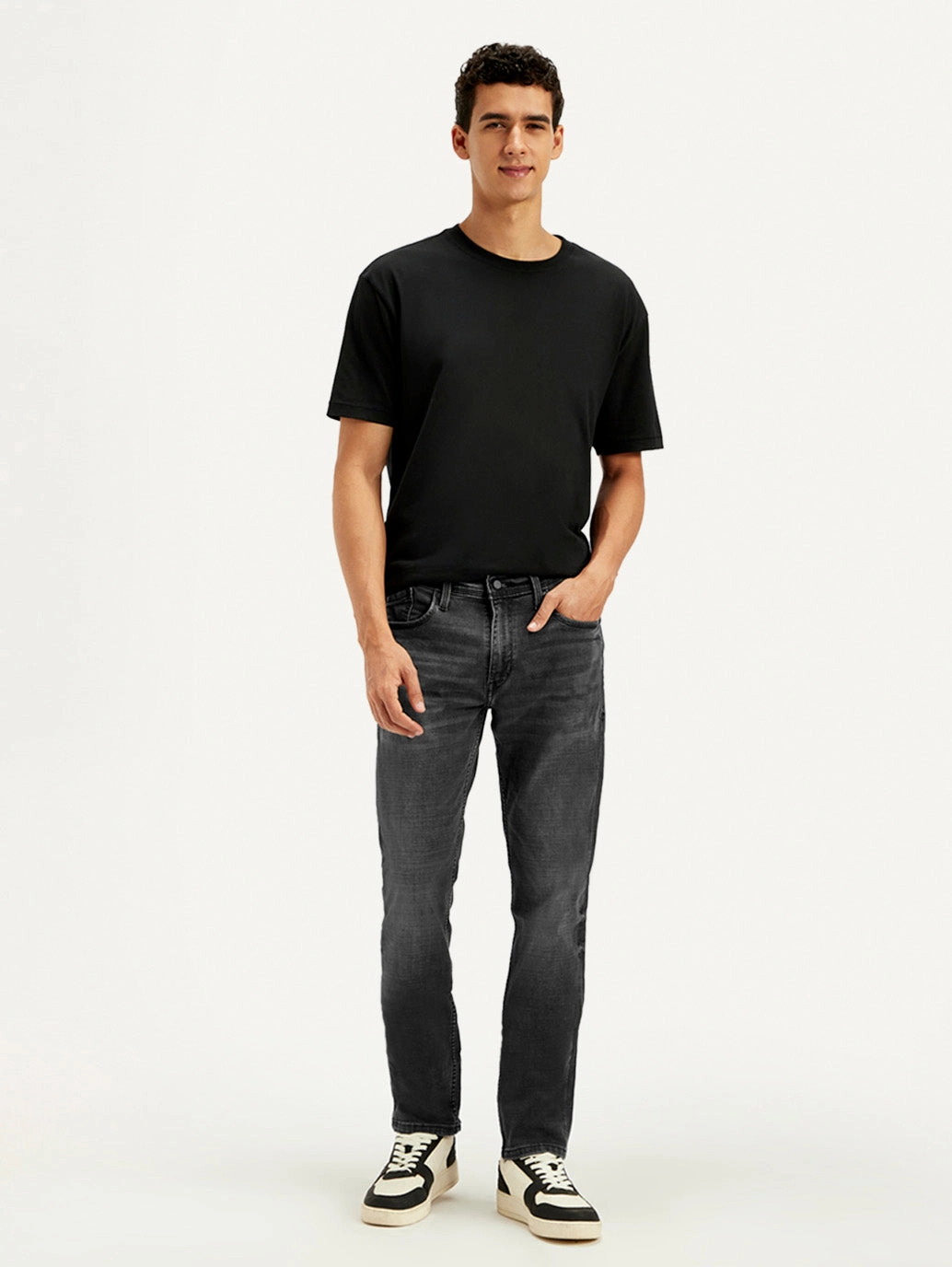 Flawless Look Men's 511 Charcoal Grey Slim Fit Mid Rise Jeans