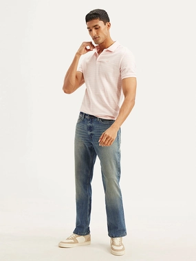 Men's 541 Blue Athletic Tapered Fit Mid Rise Jeans Modern Minimalist Stretch Casual Friday Durable Athlete Fit