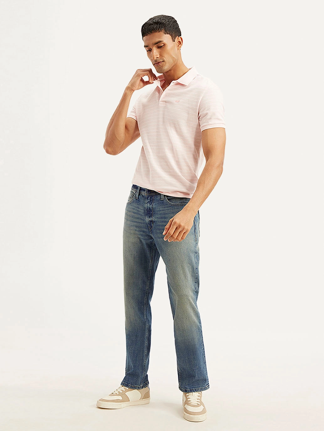 Men's 541 Blue Athletic Tapered Fit Mid Rise Jeans Modern Minimalist Stretch Casual Friday Durable Athlete Fit