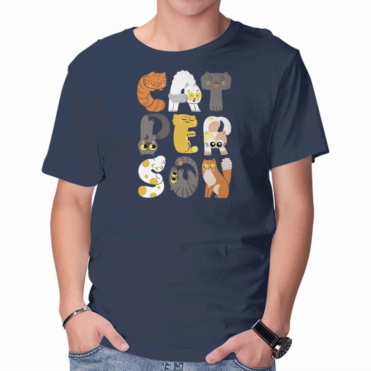 Versatile Top TaglessCollar Cat Person