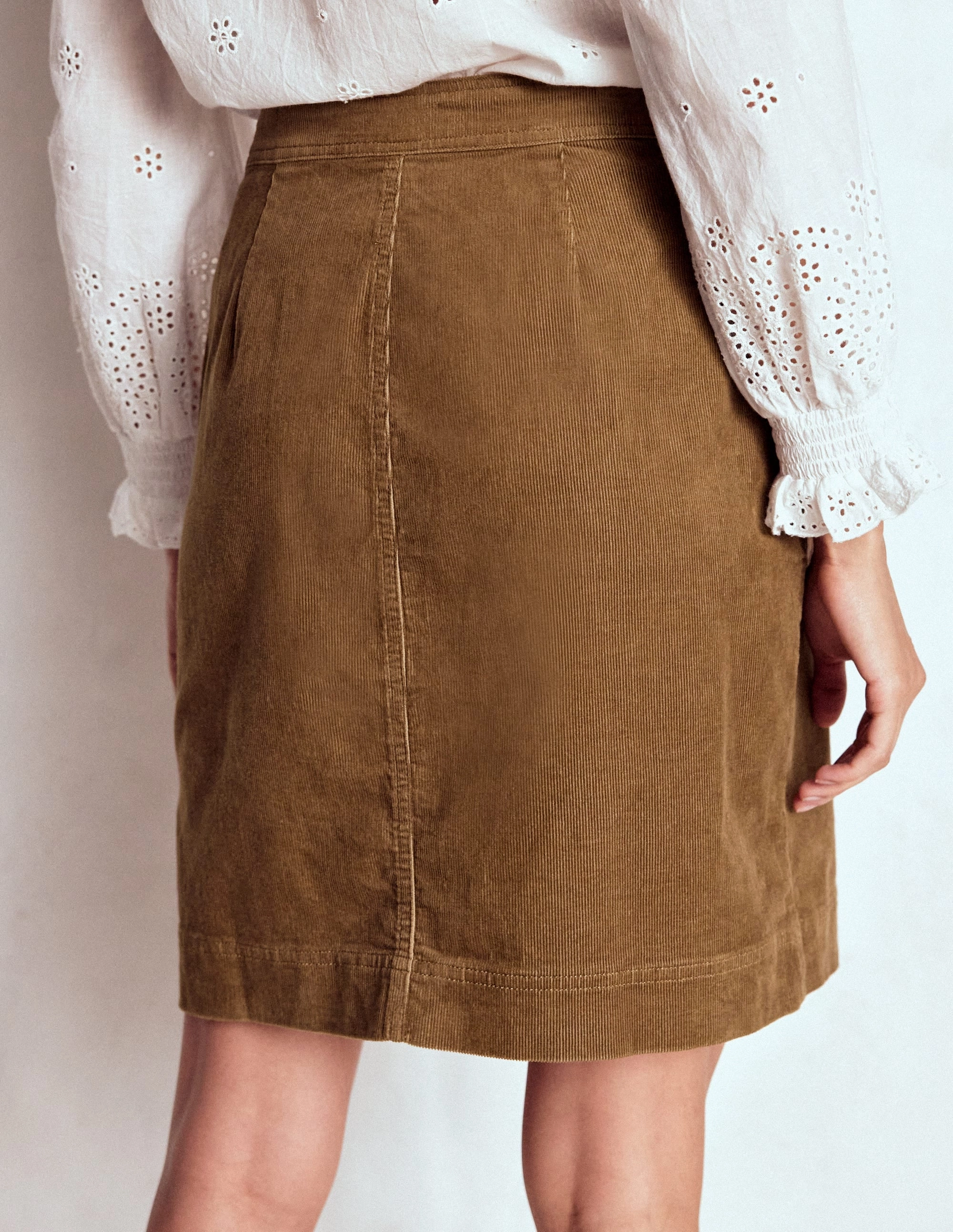 Cecelia Cord Skirt-Latte Timeless Touch
